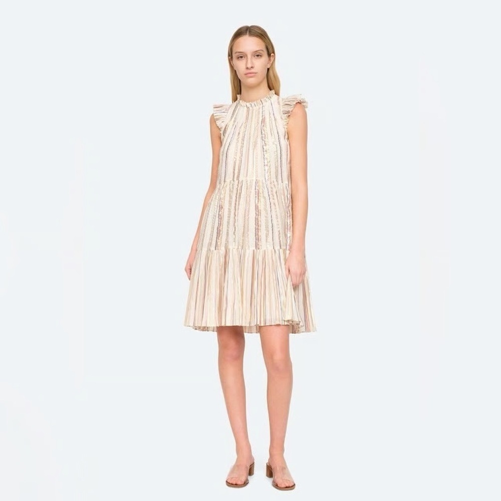 Sea New York Cream and Tan Midi Dress